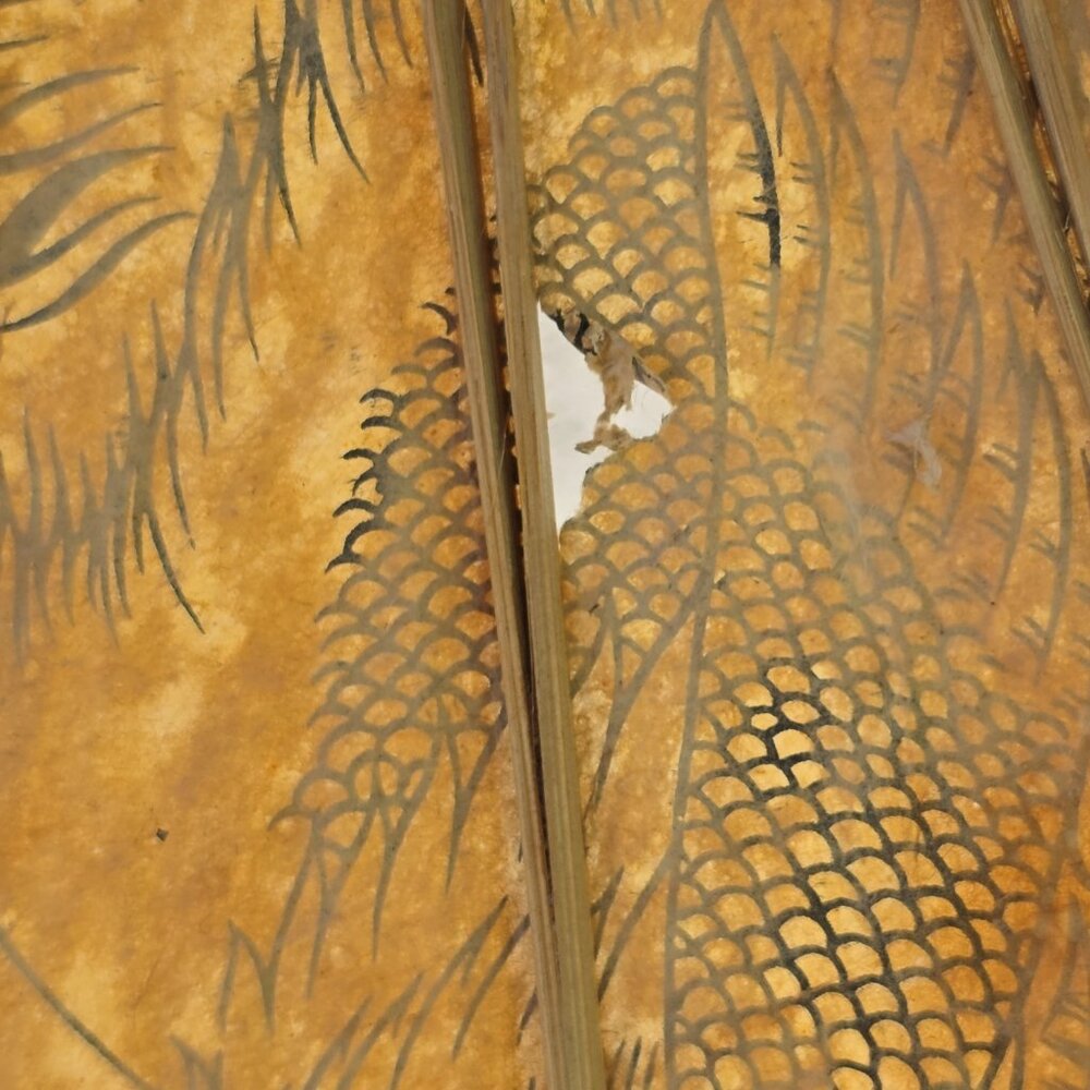 Vintage Bamboo Japanese Parasol - Paper Umbrella - RARE - MCM Handmade *Flawed - Picture 5 of 11